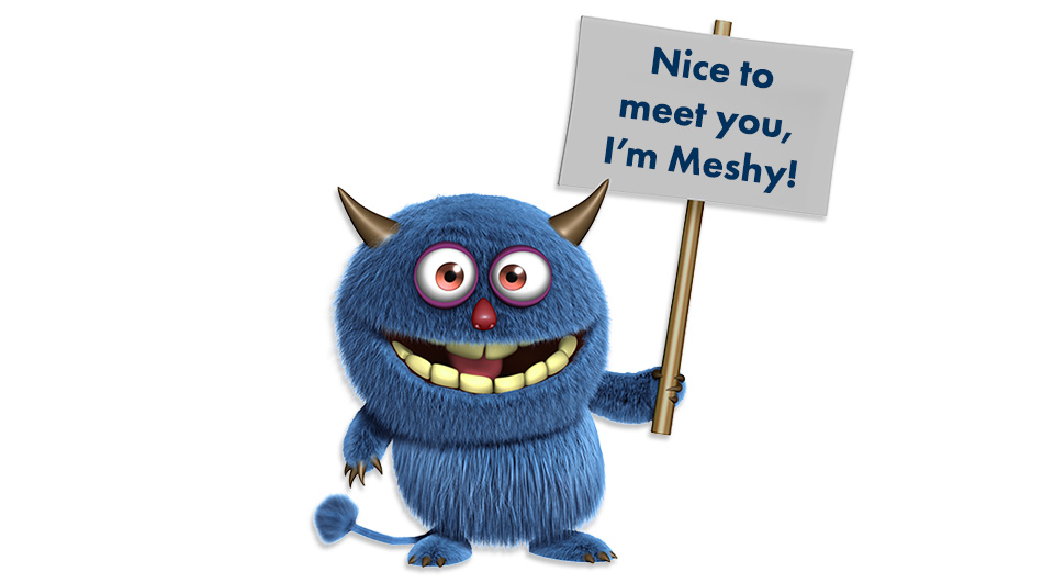 Image of the Monster-Mesh mascot, Meshy