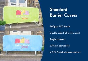 Image showing benefits of standard crowd barrier covers