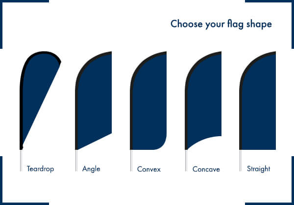 Image of five different feather flag shape options
