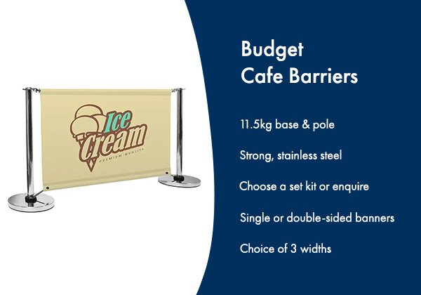 Image highlighting the benefits of budget cafe barriers