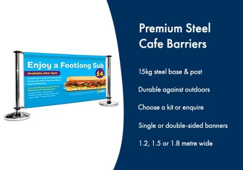 Premium Steel Cafe Barriers | Single Or Double-Sided