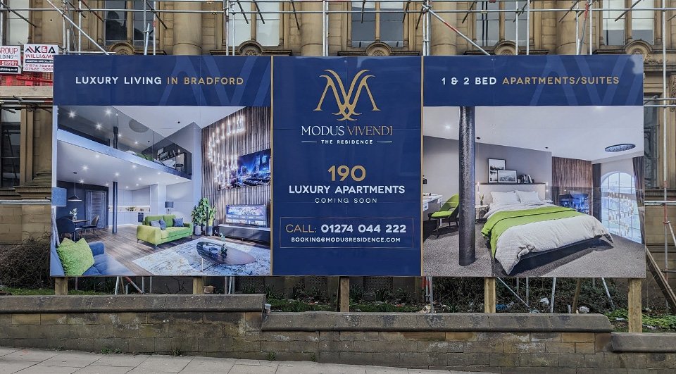 Image of Hoardings being used to market a construction company