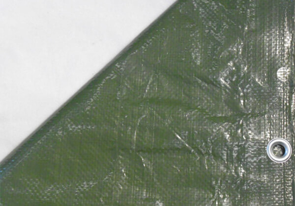 Closeup of green fence tarpaulin material