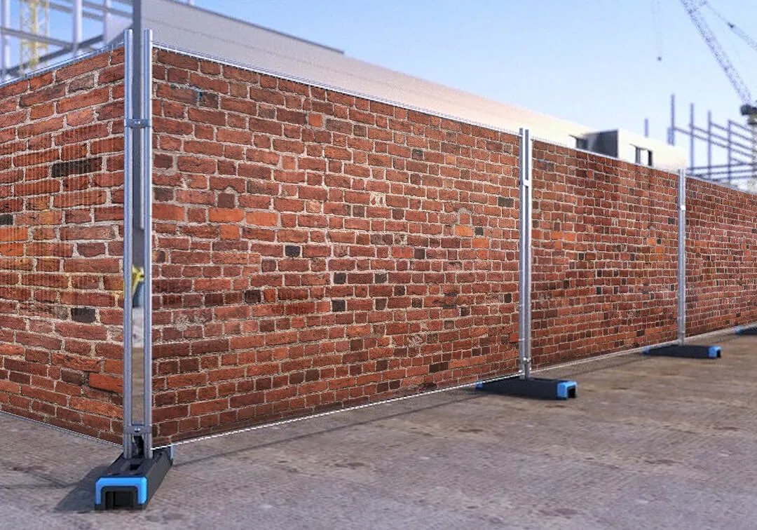 Image of brick design for pre-designed Heras fence covers