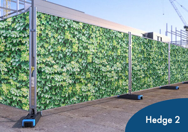 Pre-designed Heras fence covers with green leaf design