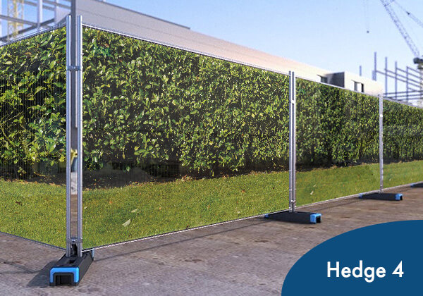 Pre-designed Heras fence covers with hedge and grass design
