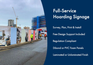 Image of advertisement hoardings with list of benefits